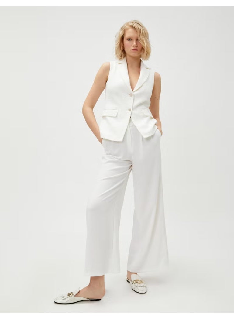 KOTON Palazzo Trousers Pleated Pocket - Image 2